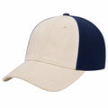 Baseballkappe Einheitsgröße Textilgewebe Beige Marineblau mit atmungsaktiven Mesh-Einsätzen