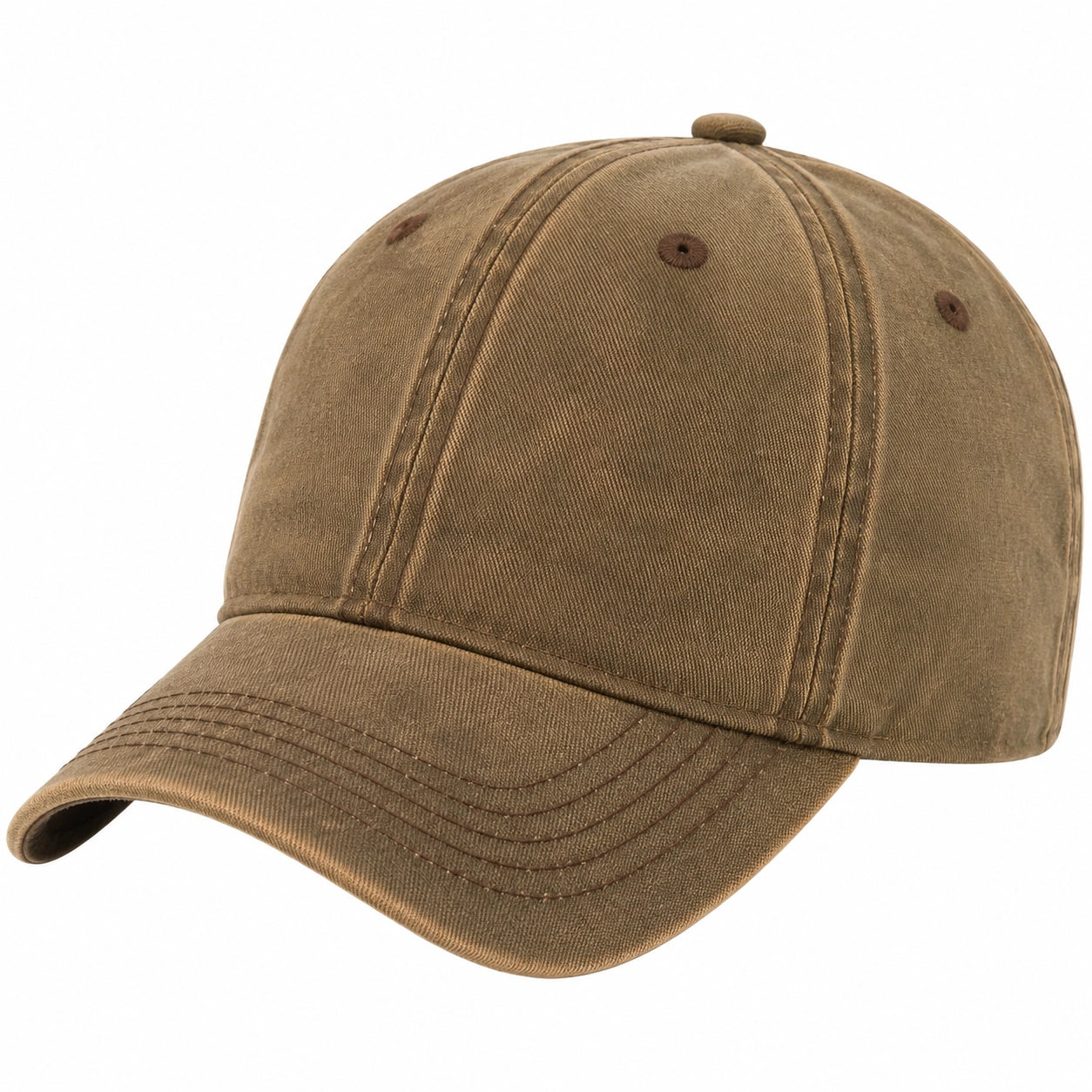 Baseballkappe Einheitsgröße braun Textilgewebe mit gebogenem Schirm im Vintage-Stil
