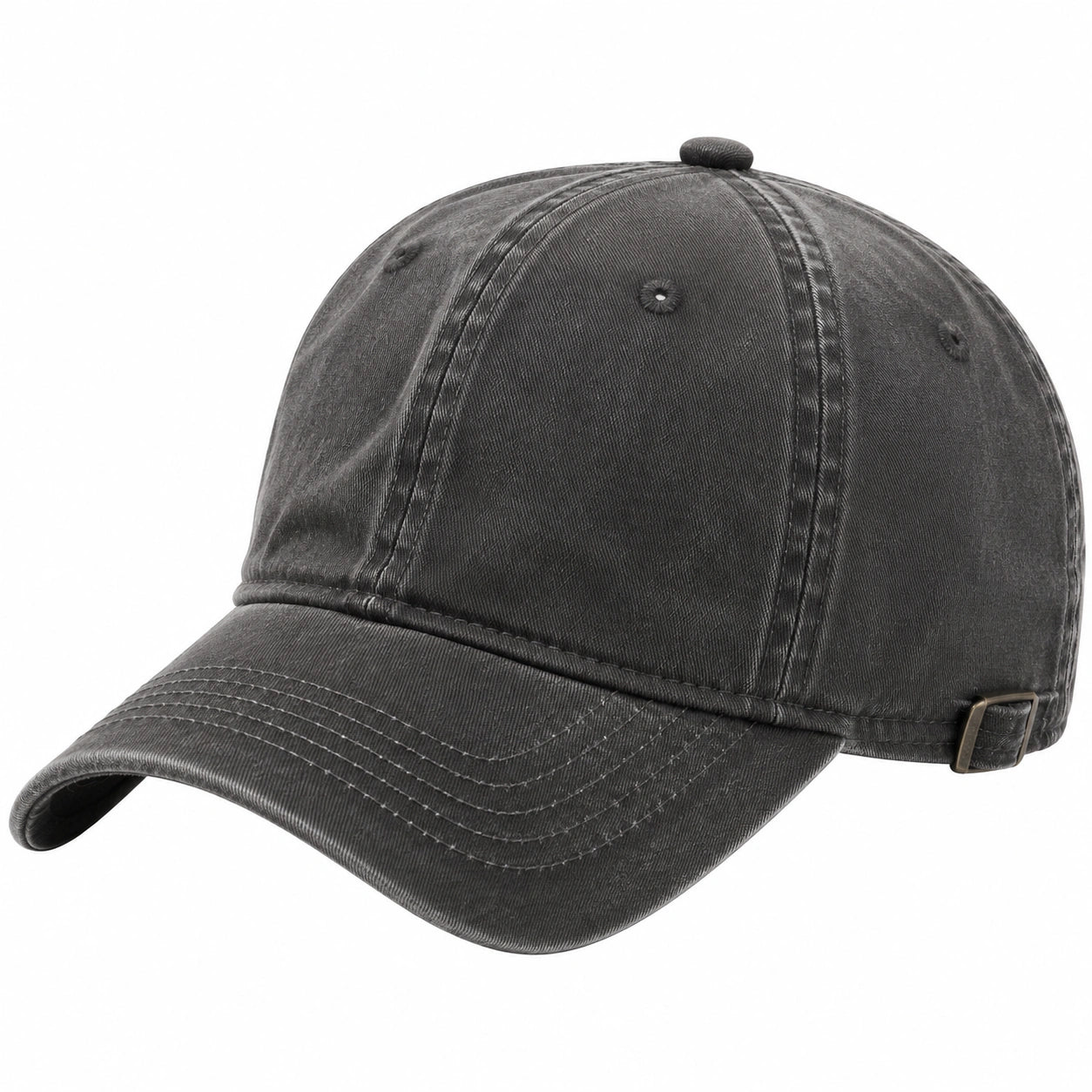 Baseballkappe Einheitsgröße Baumwollstoff Schwarz verstellbar im Used-Look