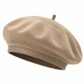 Baskenmütze Einheitsgröße in Beige mit veloursartiger Oberfläche für Damen und Herren