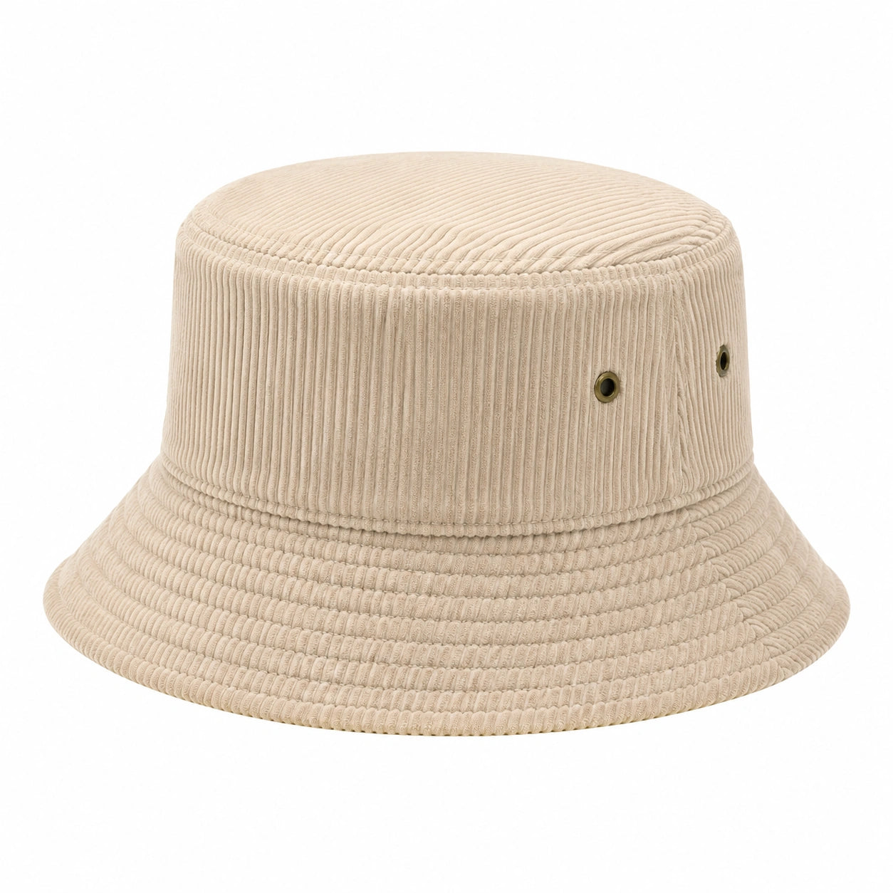 Bucket Hat Einheitsgröße aus Cord Beige mit breiter Krempe
