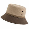 Anglerhut Einheitsgröße aus Textil in Beige Braun mit Krempe