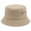 Bucket Hat Einheitsgröße aus Textilgewebe beige mit Fischgrätmuster