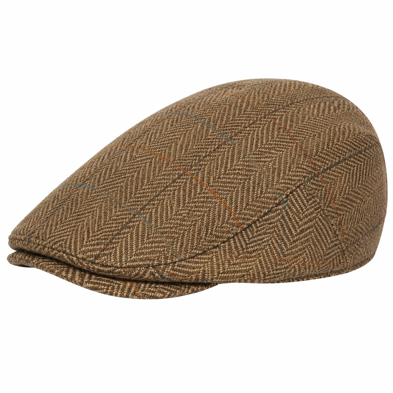 Schiebermütze Einheitsgröße Braun Textil kariert klassisch