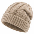 Strickmütze Einheitsgröße Beige mit Umschlag für Alltag