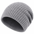 Strickmütze Einheitsgröße Grau mit Fleecefutter für Alltag