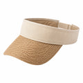 Damen Sonnenschild Einheitsgröße aus geflochtenem Material in Beige - verstellbarer Freizeit-Visor